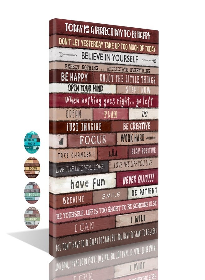 Istrion Inspirational Wall Art Framed Canvas 12 x 16 in (Cherry) - Motivational Positive Quotes Rustic Wall Arts Decor for Home Office Bathroom Bedroom Kitchen Classroom Gym - Image 1