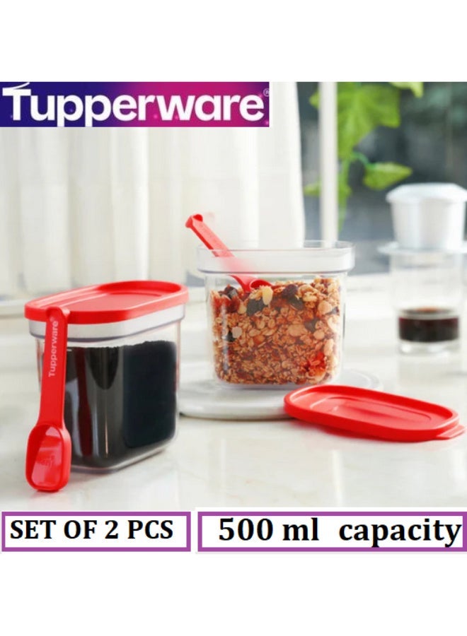 Tupperware Original transparent  Refrigerator, Kitchen, Office, Home Dry Storage - Umami - 500ml - Set of 2 pcs with 2 spoons - Image 2