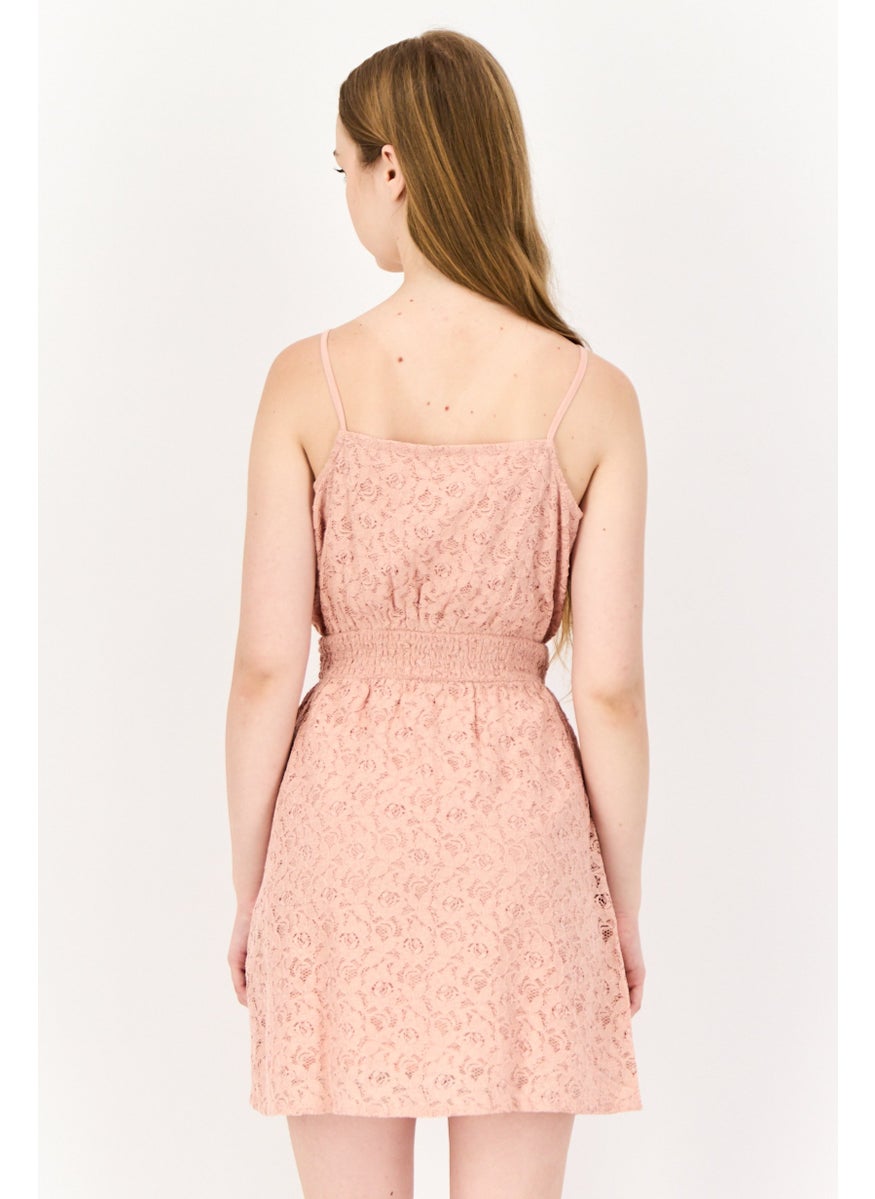 ONLY Women Textured Mini Dress, Pink  - Image 3
