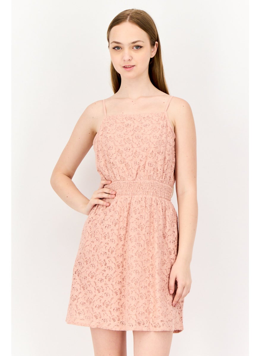 ONLY Women Textured Mini Dress, Pink  - Image 1