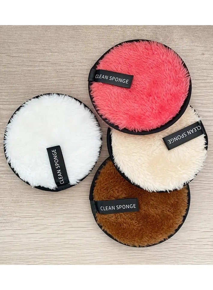 أوريتي 4 قطع من وسادات إزالة المكياج الناعمة القابلة لإعادة الاستخدام لجميع أنواع البشرة، مناديل تنظيف الوجه اللطيفة والفعالة لإزالة ظلال العيون والأساس والماسكارا - Image 1