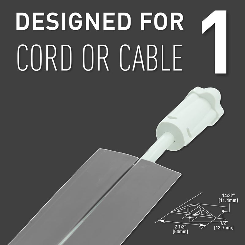 WIREMOLD C2G Wiremold Floor Cord Management Kit, Corduct, Cord Protector, Wire Organizer and Hider, Rubber Cable Cover and Concealer, Gray, 5 Feet, CDG-5 - Image 3