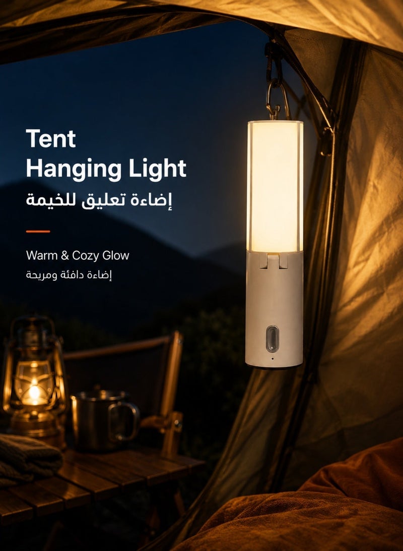 RUIYADA Camping lantern, outdoor camping flashlight, rechargeable camping lantern, LED light for power outages, with 4000mAh power bank, hanging camping lantern for tents, camping essentials, hurricane flashlight lantern, emergency - Image 2