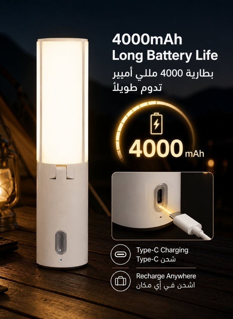 RUIYADA Camping lantern, outdoor camping flashlight, rechargeable camping lantern, LED light for power outages, with 4000mAh power bank, hanging camping lantern for tents, camping essentials, hurricane flashlight lantern, emergency - Image 4