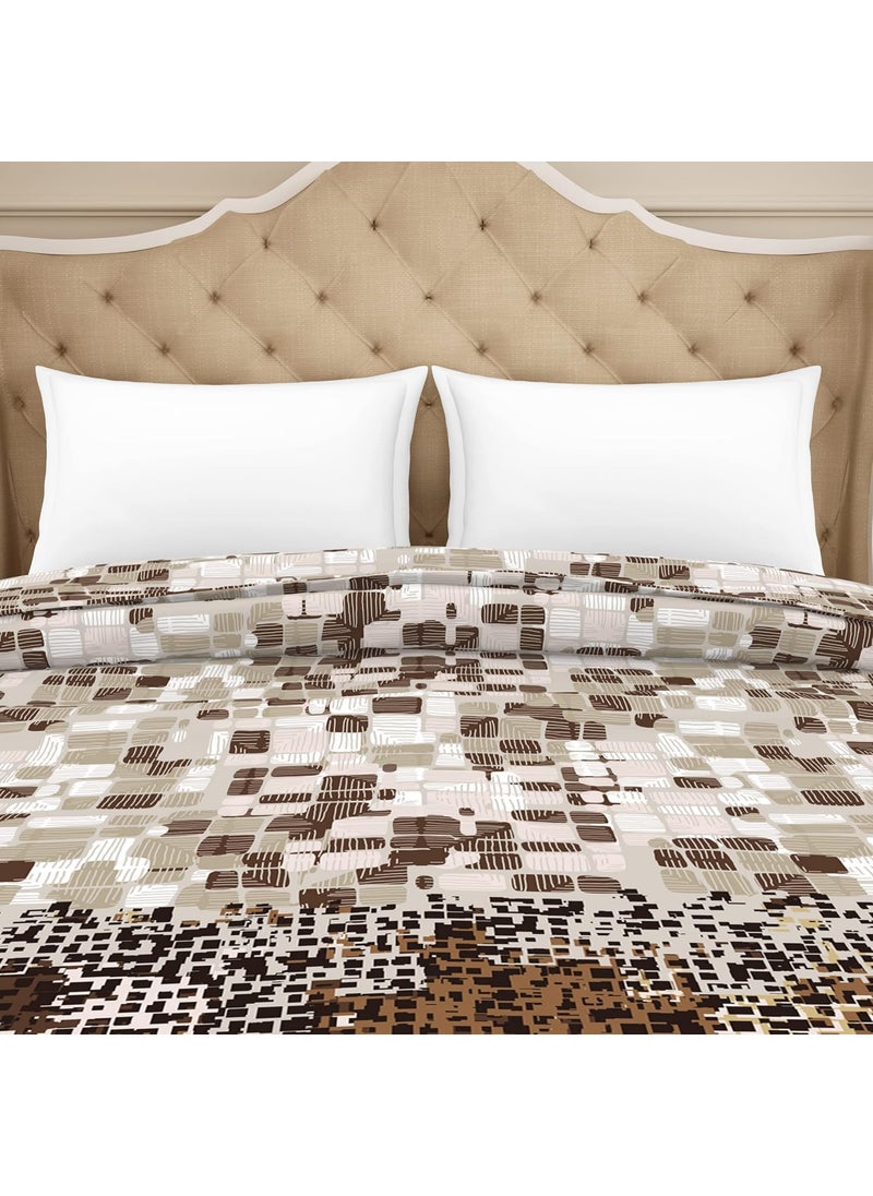 SPACES Spaces 100% Cotton Shell Quilt Double Soft Feel Skin Safe Breathable 210 Tc Brown Quilt for Double Bed  - Image 4