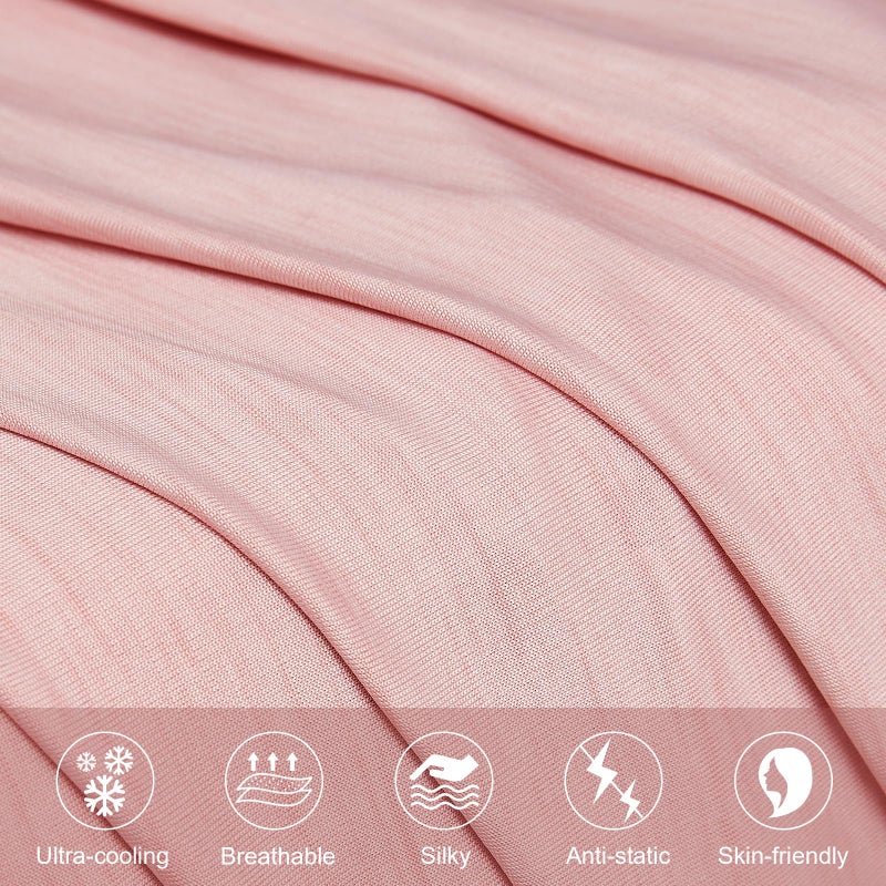 Elegear Cooling Pillow Cases for Hot Sleepers, Japanese Q-Max 0.45 Cooling Pillowcases, Both Sides[Cooling/Cotton], Breathable Soft Pillowcase for Hair and Skin, Set of 2-Pink (Standard (20" x 26")) - Image 4