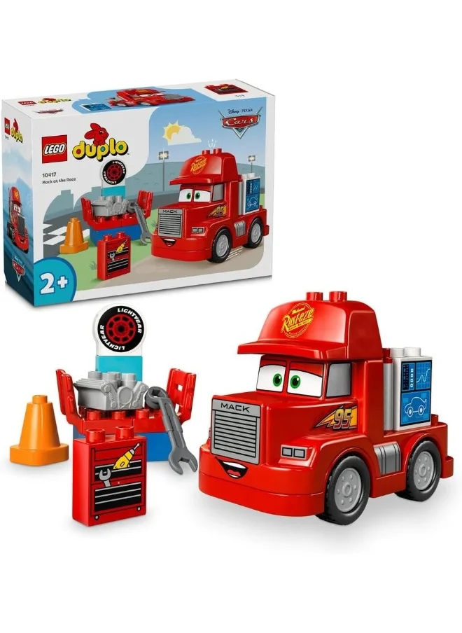 ليغو LEGO DUPLO Disney and Pixarâ€™s Cars Mack at the Race Set, Truck Building Toy for 2 Plus Year Old Toddlers, Boys & Girls, Buildable Red Hauler from the Film, Birthday Gift Idea 10417