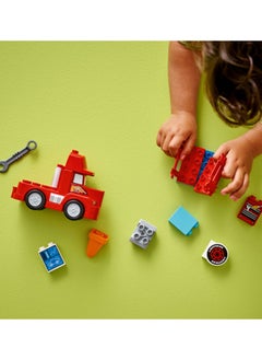 LEGO 10417 مجموعة سباق ماك من سيارات ديزني وبيكسار دبلوم، لعبة بناء للأطفال من عمر 2 سنوات وما فوق، شاحنة تحميل حمراء قابلة للبناء من الفيلم (14 قطعة)  - Image 5