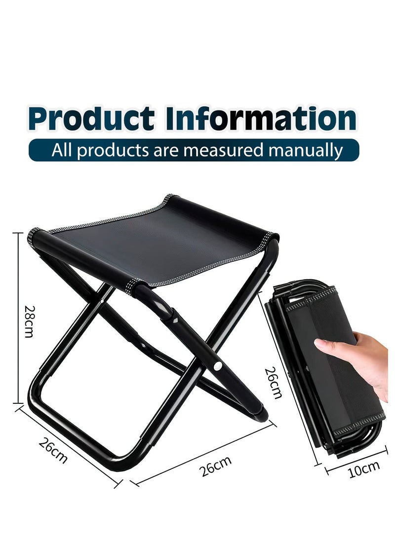 KASTWAVE 2 Pack  Portable Folding Stool with Carry Bag Folding Stool Lightweight Camping Stool Suitable for Fishing Hiking Backpacking Travelling BBQ Foldable Stool - Image 2