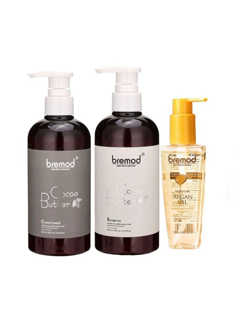 شامبو وبلسم بزبدة الكاكاو مع زيت الأرغان