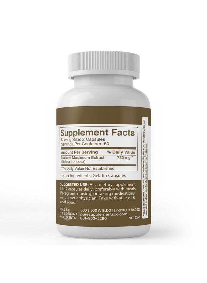Pure Organic Ingredients Pure Original Ingredients Maitake Mushroom Extract (100 Capsules) Always Pure No Additives Or Fillers Lab Verified - Image 4