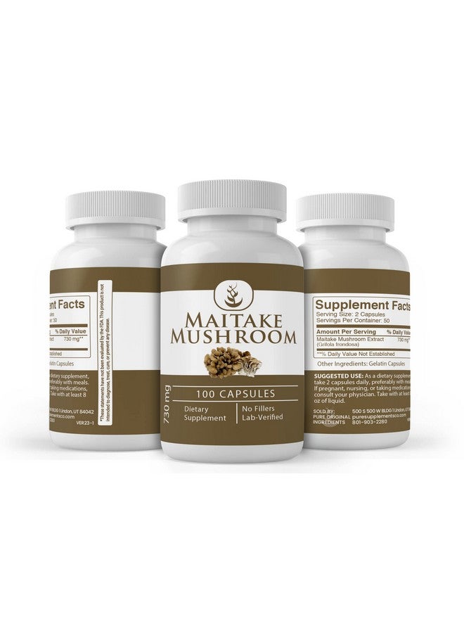 Pure Organic Ingredients Pure Original Ingredients Maitake Mushroom Extract (100 Capsules) Always Pure No Additives Or Fillers Lab Verified - Image 5