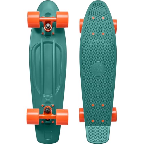 Retrospec Quip Mini Cruiser Adult Skateboard 225in Compact Board with ABEC7 Bearings PU Wheels Waffle Grip Deck for Smooth Riding Portable 5lb Design - Image 1