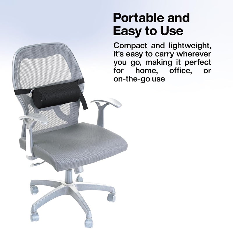 FOVERA Lumbar Support Roll for Back Pain Relief Versatile Cushion for Office Car and Travel with Adjustable Strap Provides Ideal Lumbar Back Support Posture Correction Regular - Image 5