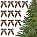 LiBongTa 35 Brown Ribbon Pretied Bows Christmas Premade Bows Velvet Ribbon Bows with Twist Ties for Wreaths Christmas Tree Treat Bags Gift Wrapping Party Favor Crafts12 Counts - Image 1