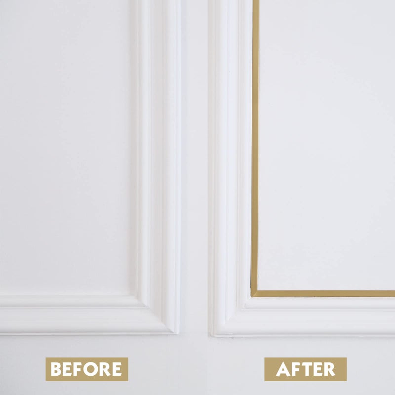 Trimold Matte Gold Molding Trim Peel and Stick, Flexible Mirror Border Design, Wall Ceiling Floor Cabinet Tile Edge Moulding, 5m x 2cm - Image 5