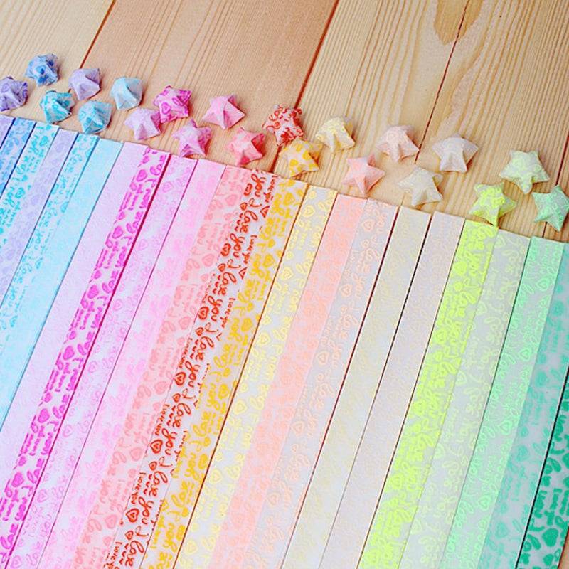 Aeojoor Origami Stars Papers Package DIY Paper, 600 Sheets - 20 Colors (Glows in the Dark) - Image 3