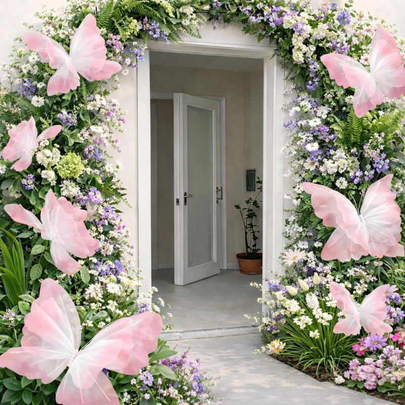FineCheer 9 Pcs Large Butterfly Decorations Mariposas Grandes para Decoracion 20 16 12 Silk 3D Hanging Butterflies with Clips for Baby Shower Birthday Party Wedding Decor - Image 1
