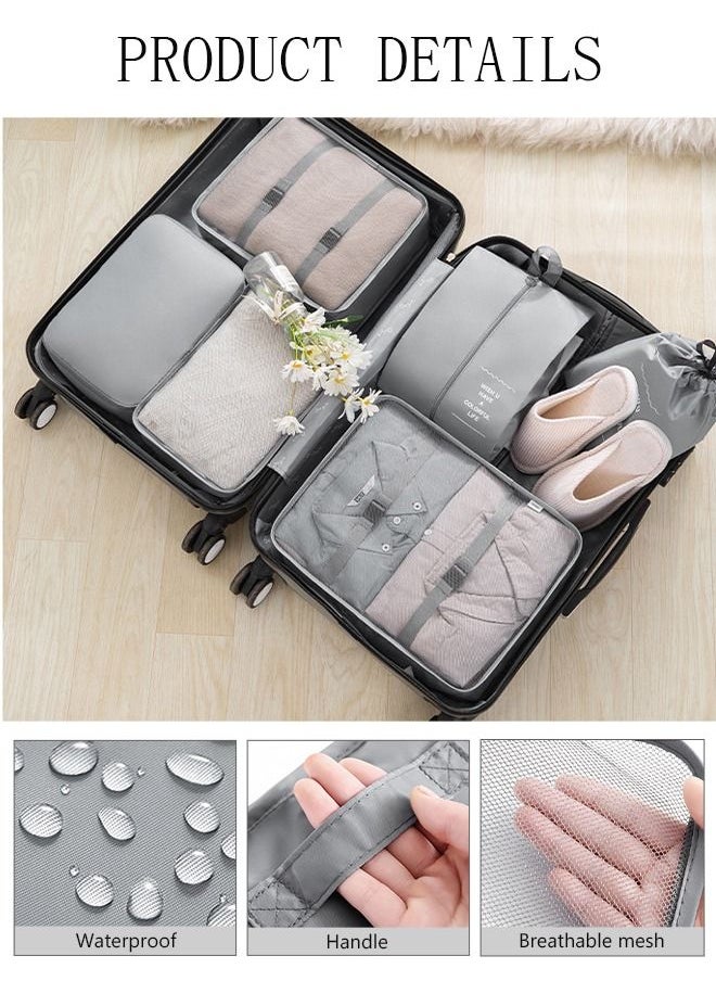 DUNISO 7PCS Travel Storage Bag Set Multi-functional Clothing Sorting Packages Travel Packing Compression Pouche Luggage Organizer Pouch for Moving Traveling  - Image 3