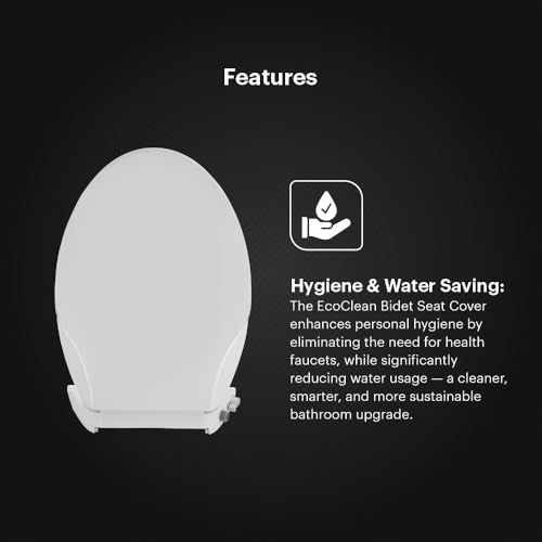 Johnson Bathrooms Johnson EcoClean Oval Shaped Bidet Toilet Seat Cover | 2 Retraceable Wands for Gentle & Strong Cleaning | Soft Close Feature | Retraceable Self Cleaning Wands | 1950 Grams | 50 cm x 36.3 cm - Image 2