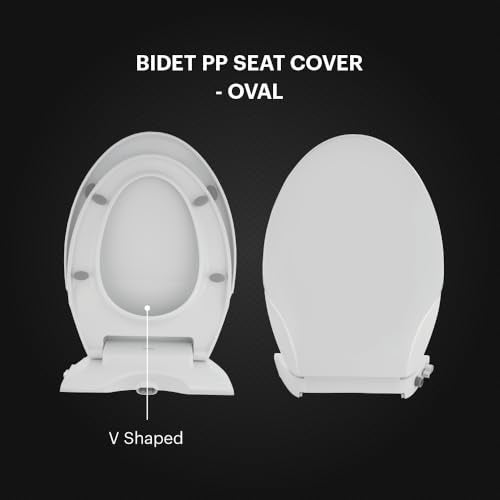 Johnson Bathrooms Johnson EcoClean Oval Shaped Bidet Toilet Seat Cover | 2 Retraceable Wands for Gentle & Strong Cleaning | Soft Close Feature | Retraceable Self Cleaning Wands | 1950 Grams | 50 cm x 36.3 cm - Image 5
