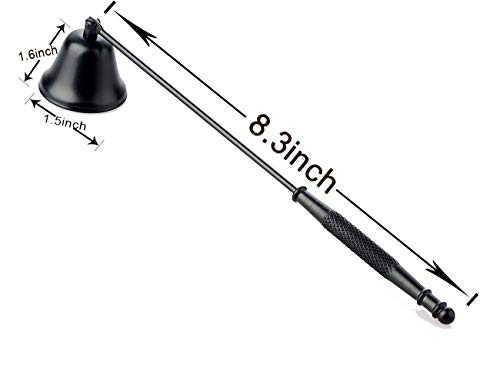 NEOYARDE Candle Snuffer, Stainless Steel Wick Flame Extinguisher Elegant Candle Accessory for Candle Lovers - Black - Image 2