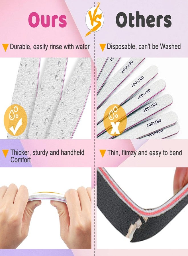 BLESWIN Professional Nail Files, Emery Board Nail File for Natural Nails 100/180/240 Grit Nail Files for Acrylic Nails 12pcs Fine Grit Nail File Manicure Tools Coarse Fingernail Files (100/180 Grit) - Image 4