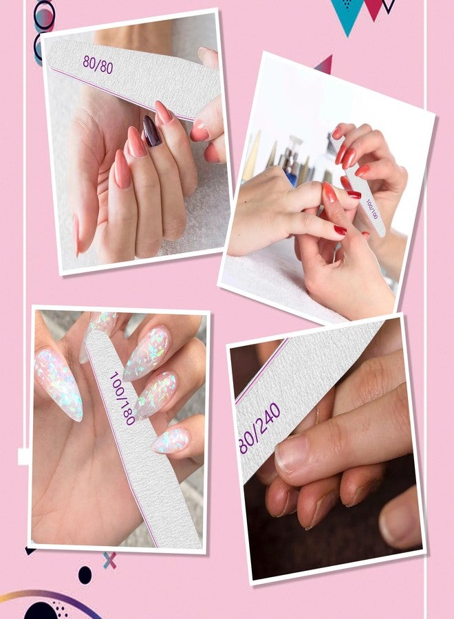 BLESWIN Professional Nail Files, Emery Board Nail File for Natural Nails 100/180/240 Grit Nail Files for Acrylic Nails 12pcs Fine Grit Nail File Manicure Tools Coarse Fingernail Files (100/180 Grit) - Image 5