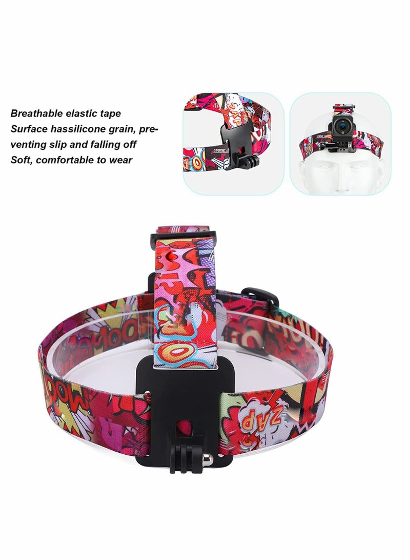 KASTWAVE Action Camera Head Mount Strap, Adjustable Camera Head Mount Compatible with Pocket 2 / Action 2 / Hero 8/9 / 10, 2 in 1Action Camera Headband Accessories - Image 5