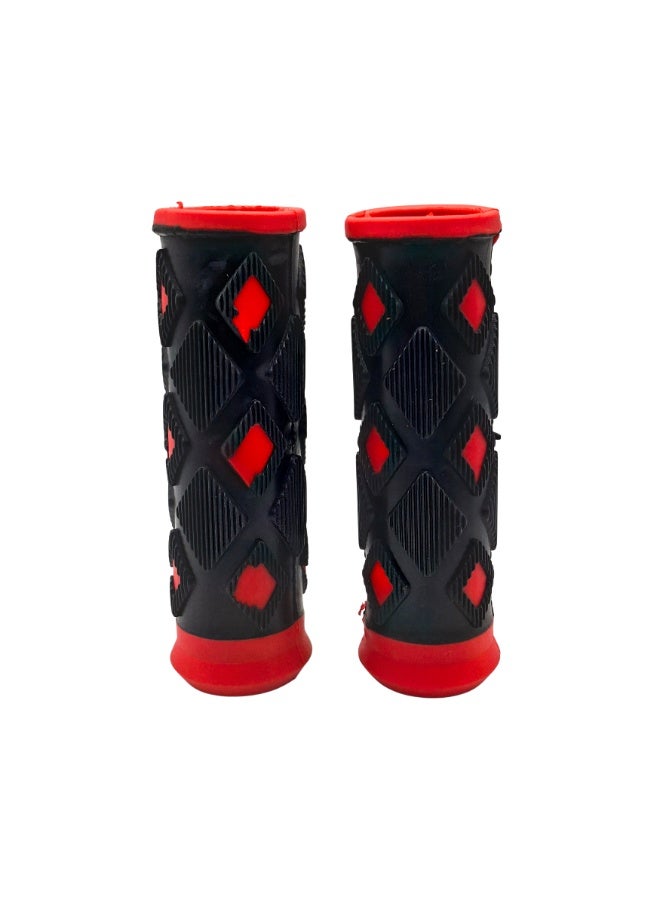 Fukukawa Kids Bicycle Handle Grips Anti-Slip Rubber Bike Handlebar Grips Soft Comfortable Grip for Kids Bike Scooter Black Red Pack of 2 - Image 3