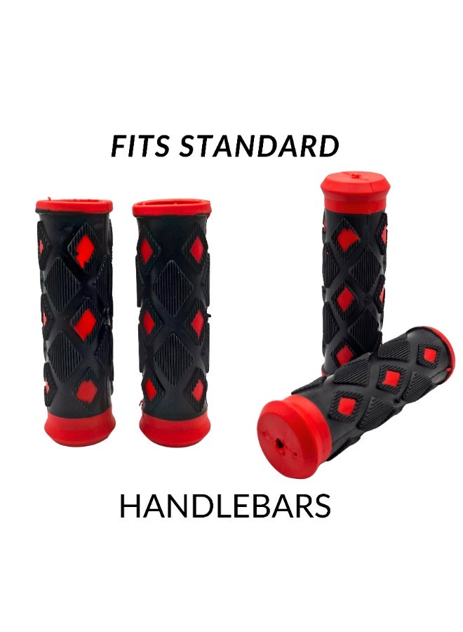 Fukukawa Kids Bicycle Handle Grips Anti-Slip Rubber Bike Handlebar Grips Soft Comfortable Grip for Kids Bike Scooter Black Red Pack of 2 - Image 5