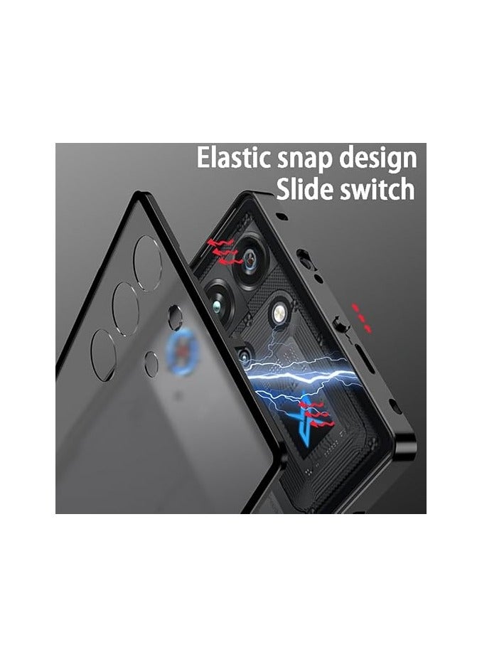 Case Compatible with ZTE Nubia Red Magic 10 Pro/10 Pro+ 5G Case, Aluminium Alloy Metal Frame Matte Frosted Translucent Back Cover Shockproof Protective Shell - Image 4