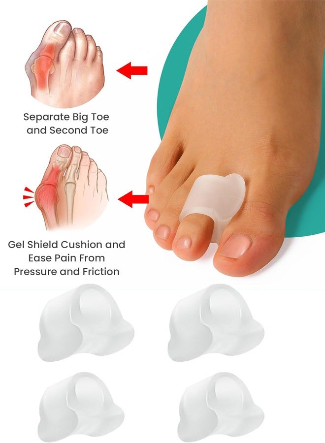 Toe Spacers Gel Applicator Correction Crooked - Bunion Braces And Bunion Relief, Pads for Overlaps - 4 Pack - Image 1