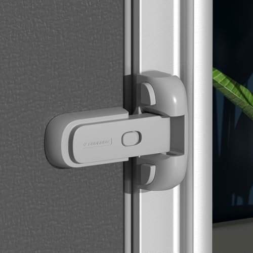 BASEEFY Child Safety Fridge Lock – No Drill Adhesive Lock for Single Door Fridge & Freezer, Baby Proof EN71-3 Safety Certified (Grey, 1 Count) - Image 1