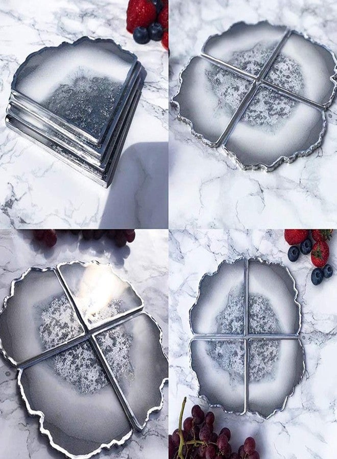 Outgeek Epoxy Silicone UV Resin Include 4 Quarter Circle Patterns with Irregular Edge Thick Casting Coaster Mould - Image 5