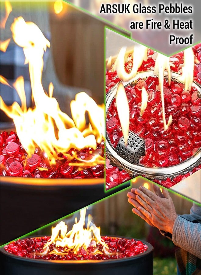 ARSUK 1LB Red Glass Pebbles for Vase Fillers, Aquarium Gravel, Decorative Stones for Crafts, Fish Tanks, Plant Pots, Wedding, Garden, Home Decor - Flat Glass Marbles (Red, 1LB) - Image 5