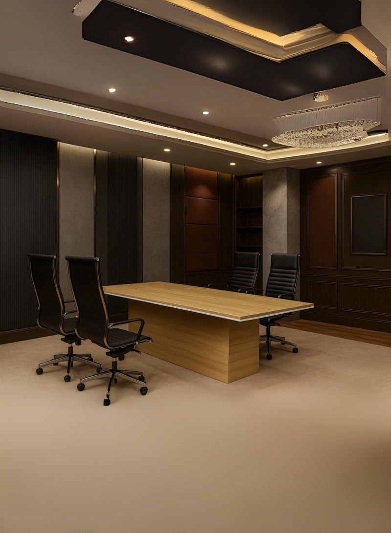Karnak Executive Conference Meeting Table 240cm – Large 6 to 8 Seater Office Boardroom Table with MDF Wood Texture & Premium Finish (Chairs Not Included) - Image 4
