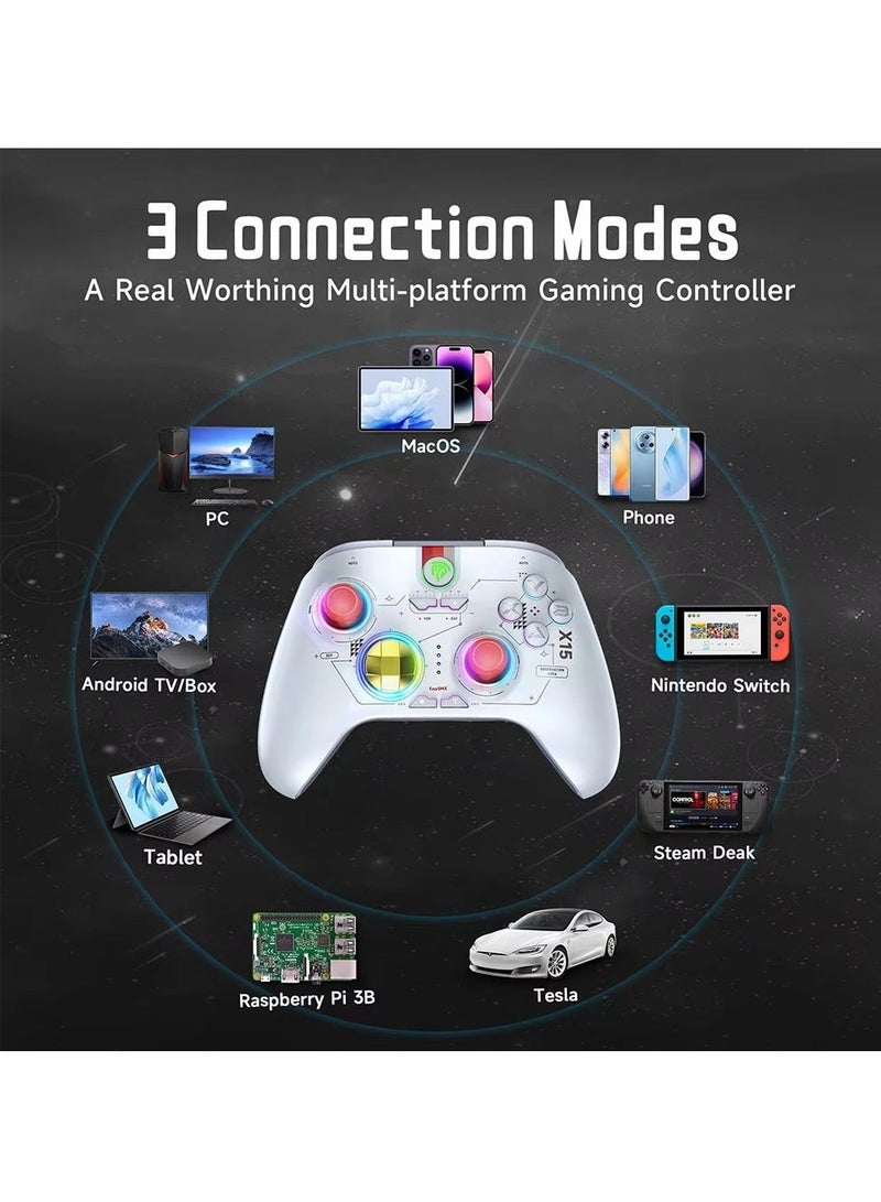 EasySMX X15 Wireless Gamepad, RGB Bluetooth Gaming Controller Compatible with PC/Switch/Phone/TV,Hall Effect - Image 5