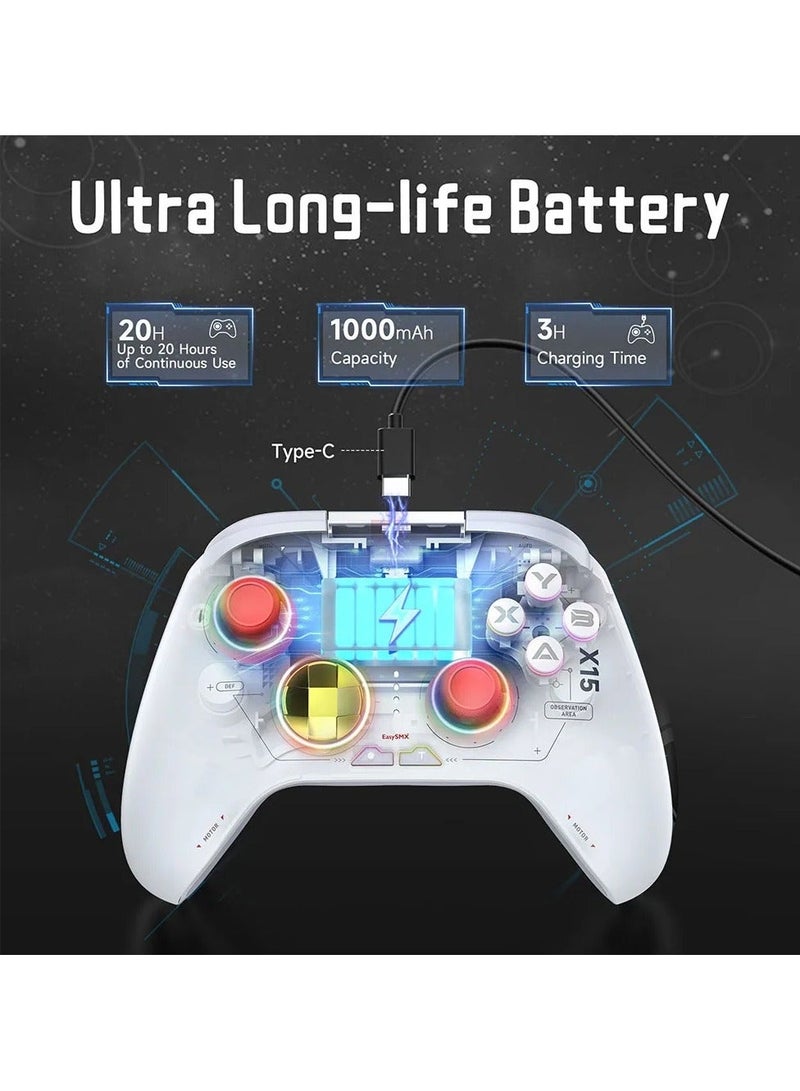 EasySMX X15 Wireless Gamepad, RGB Bluetooth Gaming Controller Compatible with PC/Switch/Phone/TV,Hall Effect - Image 2