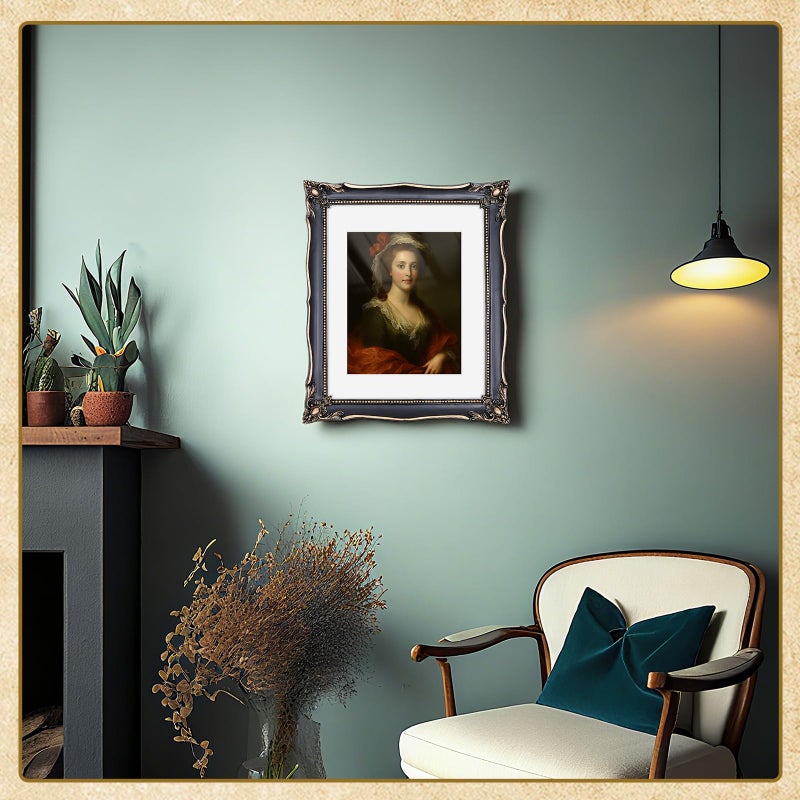 Lineshading 2 Pcs Black 11x14 Vintage Frame Vintage Ornate Picture Frames for 11x14 or 8x10 Pictures with White Mat for Home Wall Hanging Decor or Tabletop Display (Classic Style) - Image 4
