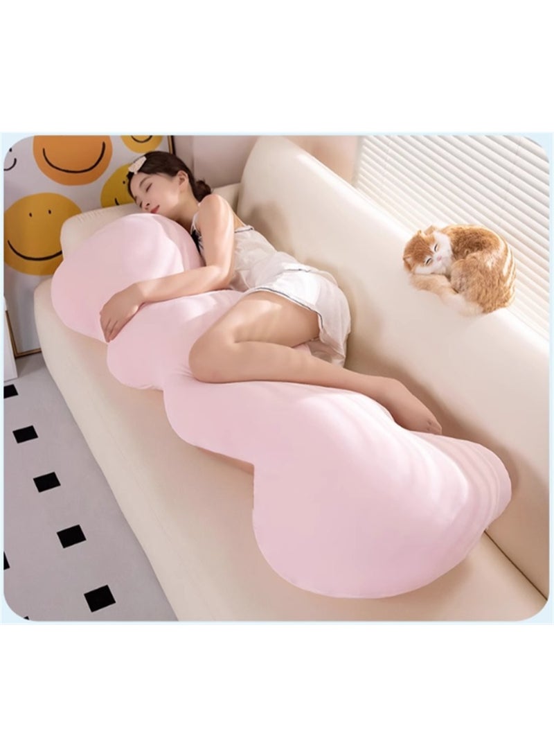 Large Body Pillow, Breathable Long Cloud Shape Pillow for Side Sleeper, Cooling Memory Foam Body Pillow Big Large Firm Full Body Pillow for Adults, 130*50cm (Pink) - Image 1