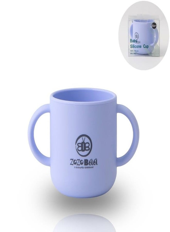 ZoZoBaa Silicone Baby Drinking Open Cup with Two Handles | Multipurpose Tiny Cups for Infant's First Stage Training | Bpa-Free, Unbreakable Non Sippy Cup for Toddlers (Purple) - Image 5