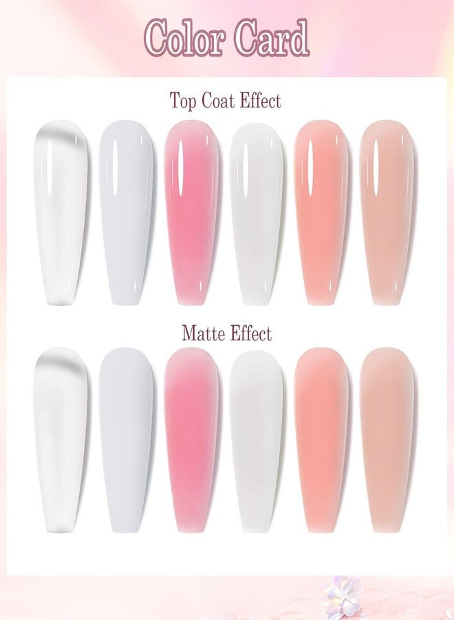BOZLIN Poly Nail Gel Extension Kit for Builder Gel UV Nail Art Kit - Nude, Pink, White (12 Items in the set) - Image 2
