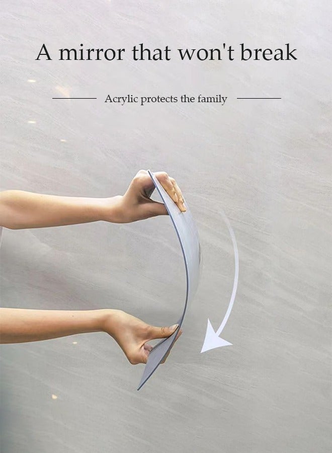 DUNISO 4 قطع ملصق مرآة حائط، ملصقات مرآة دائرية ذاتية اللصق، ملصقات بلاط مرآة أكريليك، مناسبة للمنازل، المكاتب، غرف النوم، غرف المعيشة، الحمامات، الأبواب 30*30 سم - Image 2