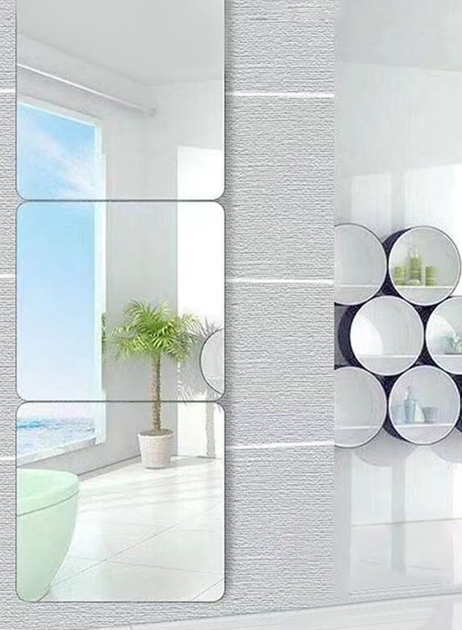 DUNISO 4 قطع ملصق مرآة حائط، ملصقات مرآة دائرية ذاتية اللصق، ملصقات بلاط مرآة أكريليك، مناسبة للمنازل، المكاتب، غرف النوم، غرف المعيشة، الحمامات، الأبواب 30*30 سم - Image 5