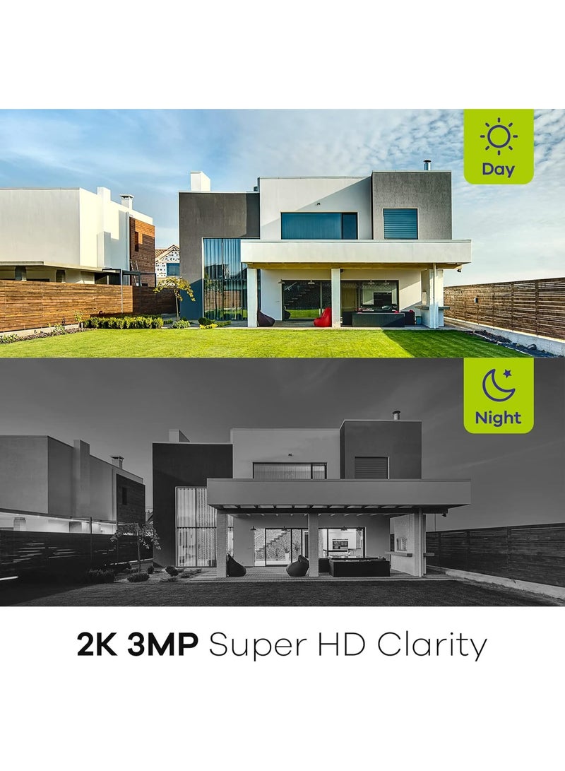 نظام كاميرات مراقبة لاسلكي بدقة 3.0 ميجا بكسل مع جهاز تسجيل 8 قنوات و4 كاميرات خارجية – كشف حركة ذكي وقرص صلب 1 تيرا - Image 4