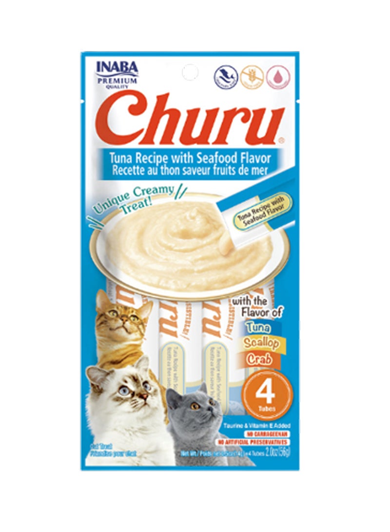 INABA تشورو تونة بنكهة المأكولات البحرية لعلاج القطط - Image 1