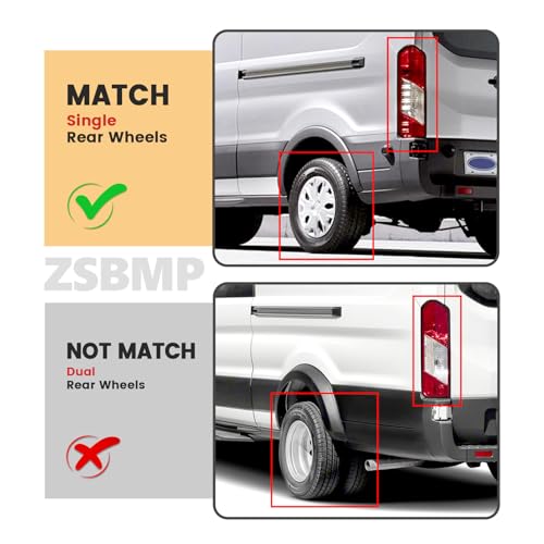 ZSBMP Tail Lights Compatible with Ford Transit 150 250 350 350HD 2015-2025 Rear Lamp With New Bulbs and Harness AssemblyOE: CK4Z13405G, 166-02779L, FO2800242C(Left Driver Side) - Image 3