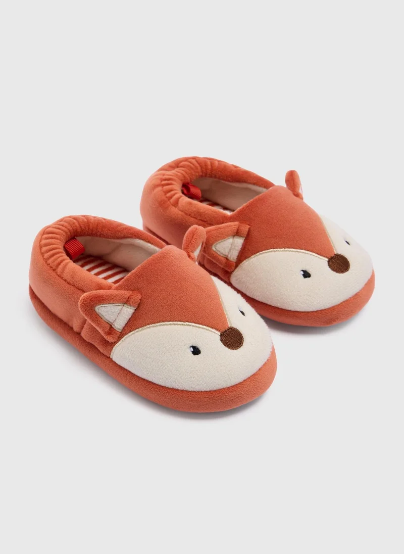 Matalan Boys Orange Fox A Line Slippers