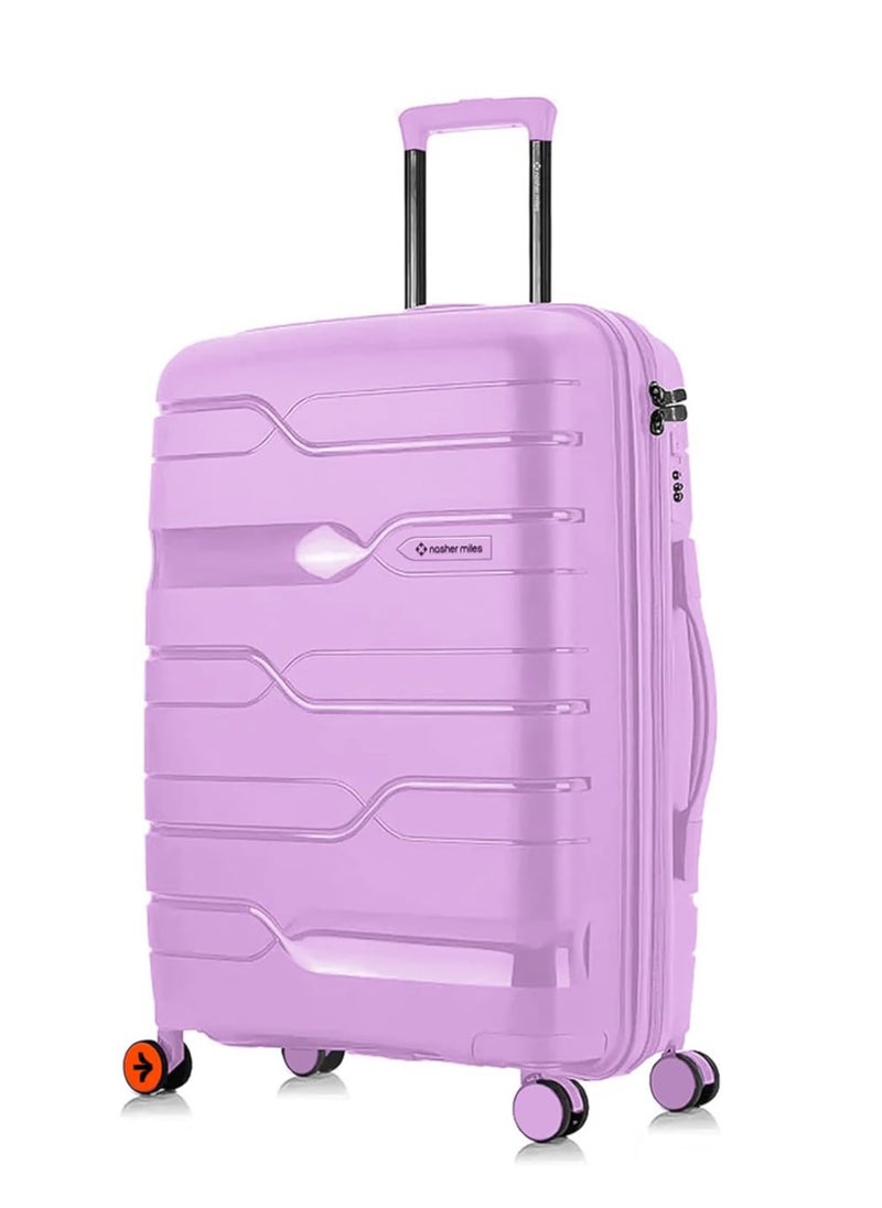 nasher miles Nasher Miles Paris Hard-Sided Polypropylene Check-in Luggage 28 inch | 75cm | 8 Wheels Large Trolley Bag for Travel | Suitcase (Purple)  - Image 1